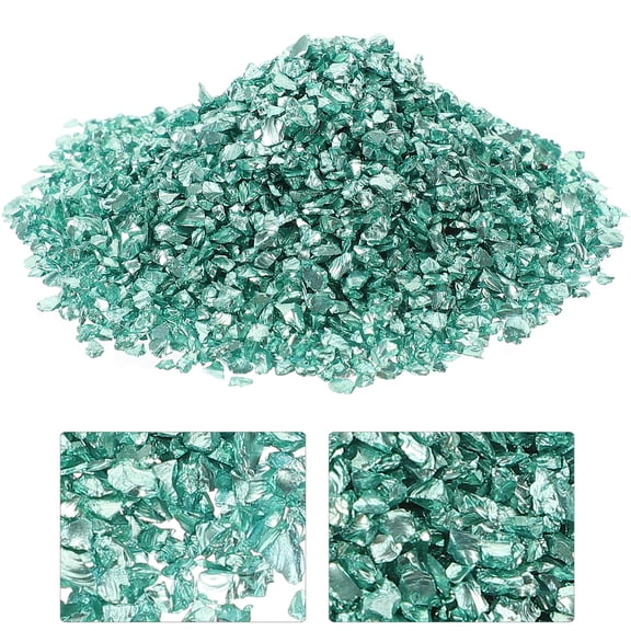 BESTYASH Green Irregular Glass Chips for Nail Art and DIY Crafts Portable Bulk Crushed Decor 1 Bag