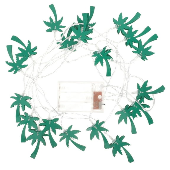 BESTYASH Green Metal Palm Tree String Lights Battery Powered Decorative Fairy Lights for Outdoor Patio Party