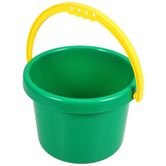 BESTYASH Green Portable Plastic Beach Sand Bucket with Non Slip Handle Multi Use Storage and Digging Pail