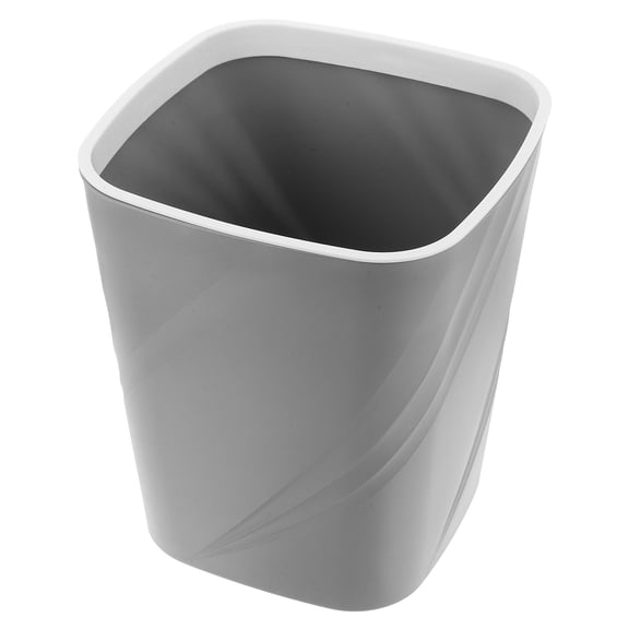 BESTYASH Grey Desktop Trash Bin Plastic Rectangular Wastepaper Basket for Home Office Use
