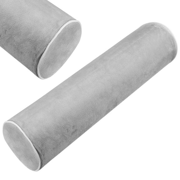 BESTYASH Grey Memory Foam Bolster Pillow, Round Neck Support Roll for Sleeping, Spine and Lumbar Comfort Cushion