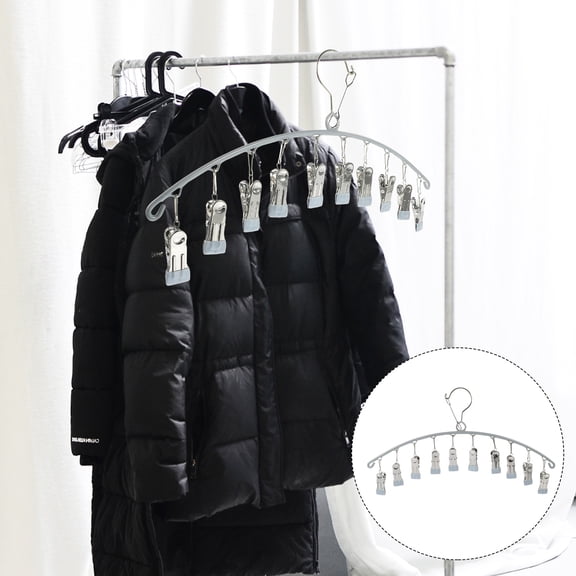 BESTYASH Grey Sock Dryer Laundry Drying Rack with Clips Sturdy Home Hanger for Underwear Socks and Gloves