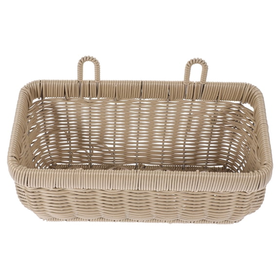 BESTYASH Small Grey Woven Basket Wall Hanging Storage Basket for Kitchen and Home