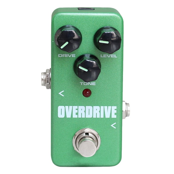 BESTYASH Electric Guitar Overload Stompbox Green Metal Casing Transparent Tone Design