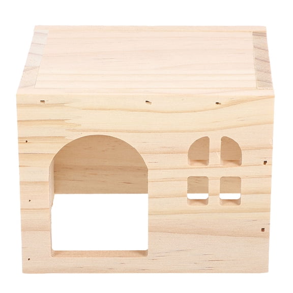 BESTYASH Natural Wood Hamster House Escape Proof Stylish Design for Pets