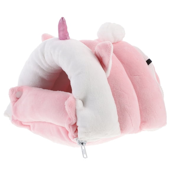 BESTYASH Pink Unicorn Hamster Nest Cotton House Warm Fluffy Hideout for Small Pets