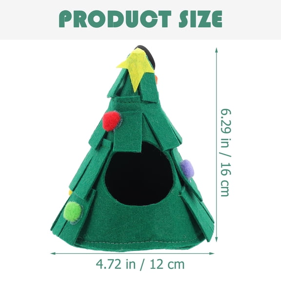 BESTYASH Hanging Hamster Bed in Felt Cloth, Christmas Tree Shape, 1 Set, .7 x 4.7 x 6.3 inches