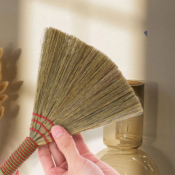 BESTYASH Multi-Purpose Handheld Whisk Broom with Miscanthus Bristles for Quick and Efficient Cleaning - 1 Piece