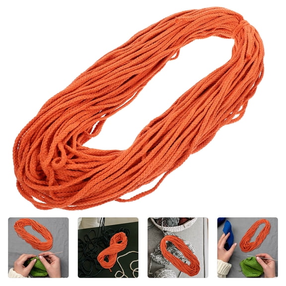 BESTYASH Orange Cotton Rope Hand Woven for Crafts, Tapestries, Drawstring Bags, Home Decor and Projects