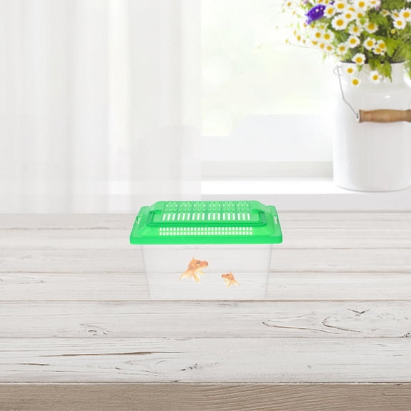 BESTYASH Handheld Transparent Plastic Fish Tank for Turtle Habitat and Reptile Storage Box