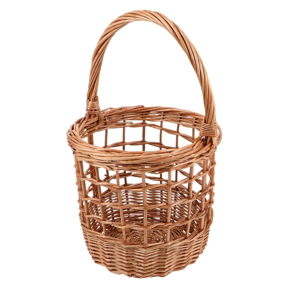 BESTYASH Handwoven Willow Basket, Light Brown Rustic Kitchen Countertop Storage and Farmhouse Decor Organizer