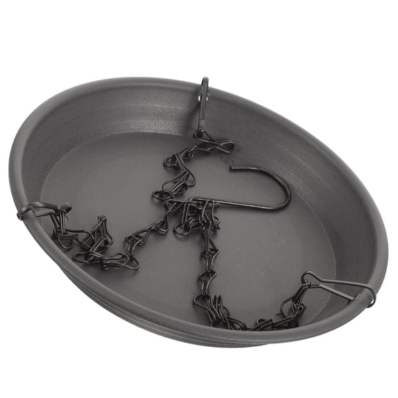 BESTYASH Hanging Tray Bird Feeder Outdoor Dark Grey Simple Style for Birds 1Set