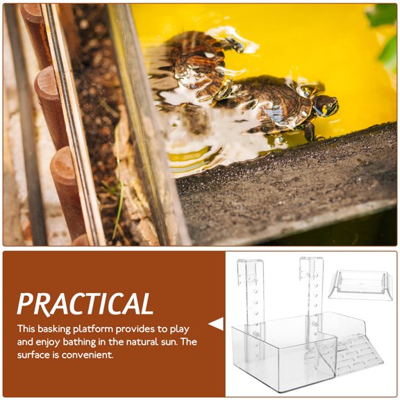 BESTYASH Hanging Turtle Dock Basking Platform Acrylic Transparent 1 Set For Pets