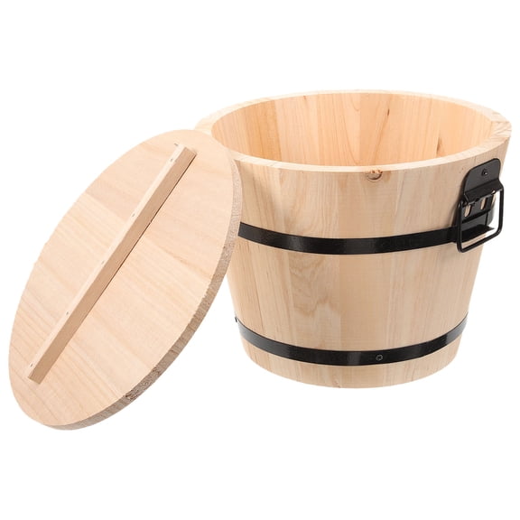 BESTYASH Hangiri Sushi Rice Mixing Tub Wooden Food Storage Container for Restaurant 1Pack