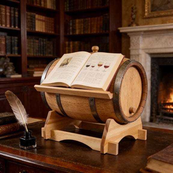 BESTYASH Hardwood Drink Dispenser Stand Light Brown Stable Wooden Base Ideal for Home Beverage Display