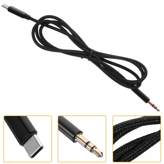 BESTYASH Black USB C to 3.5mm Audio Cable with Digital Decoding for Clear Sound