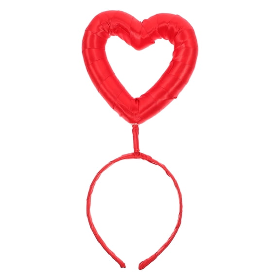 BESTYASH Heart Headband for Valentine's Day Wedding Party Decoration Red Cloth Foam Hair Hoop for Girls Women's 6.7in