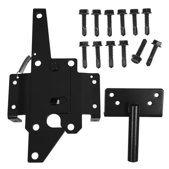 BESTYASH Locking Gate Latch Iron Black Gravity Design 1Pack