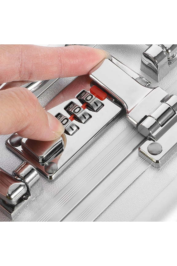 Plated Silver Metal Briefcase with Durable Aluminum Alloy for Tool Storage