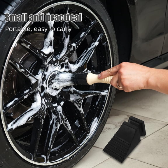 BESTYASH Heavy Duty Rubber Wheel Chocks Tire Blocks for Garage Parking Universal Fit Black