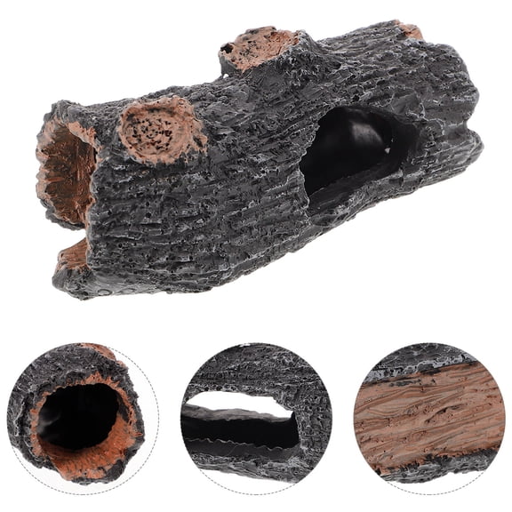 BESTYASH Black Reptile Tree Bark Hide Aquarium Decor Fish Tank Shrimp Hideout