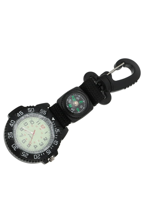 Hiking Watch with Nylon Strap Compass and Portable Carabiner for Outdoor Adventures