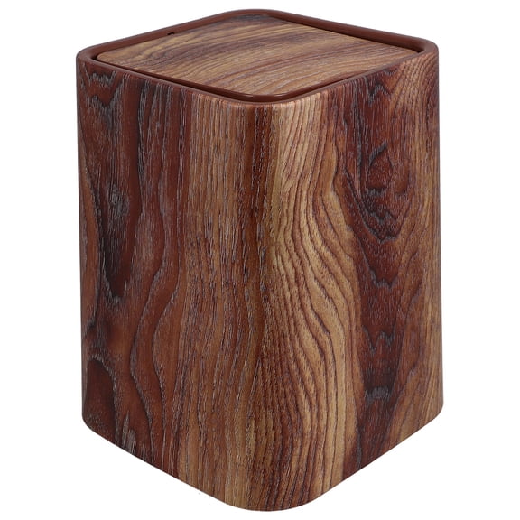 BESTYASH Brown Wood Grain Waste Paper Basket for Office Bedroom and Kitchen Use