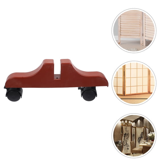 BESTYASH Home Divider Stand Base Dark Red with Wear Resistant Bracket and Rolling Wheels