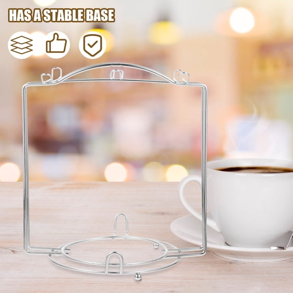 BESTYASH Home Kitchen Plated Silver Coffee Mug Stand Metal Cup Holder with Stable Base
