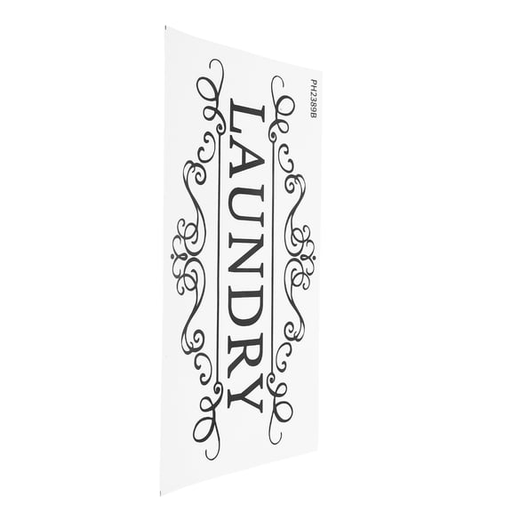 BESTYASH Black PVC Laundry Decals for Home Laundry Room Decor, 1 Piece, and Easy to Apply