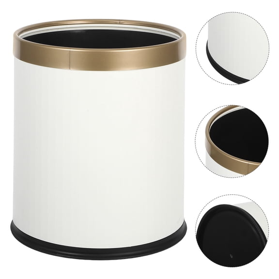 BESTYASH White Trash Can with Double Layer Plastic Design, Kitchen Waste Bin for Home and Office Use