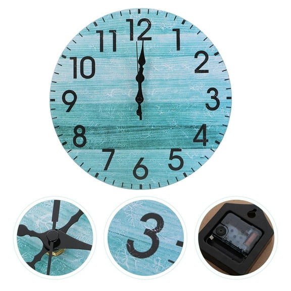 BESTYASH Home Wall Clock Sky Blue Mute Circular Decorative 1Pack