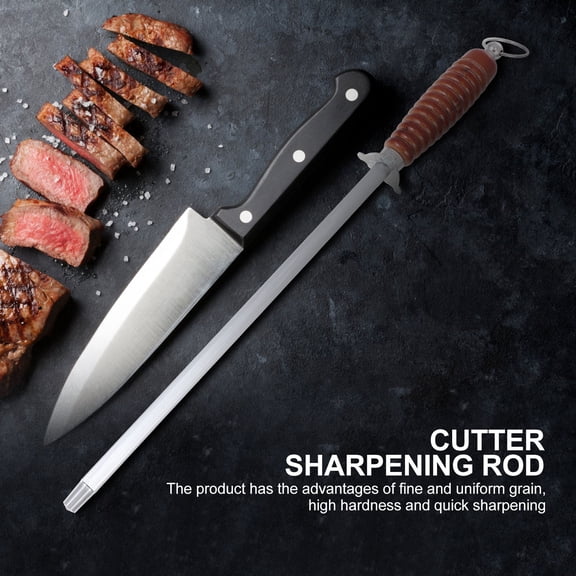 BESTYASH Plated Silver Kitchen Honing Rod Carbon Steel Professional for Sharp Edges