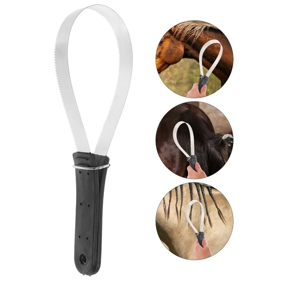 BESTYASH Horse Scraper Brush Stainless Steel Tool for Shedding and Sweat Removal