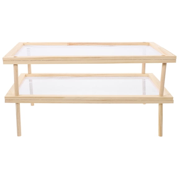 BESTYASH Household Pasta Drying Rack in Beige Wood with Sturdy Anti Skid Legs for Kitchen