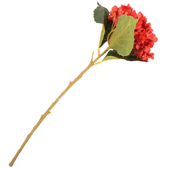 BESTYASH Bouquet Faux Hydrangea Stems Red Hydrangea Stem Indoor and Outdoor Decorations 1 Set