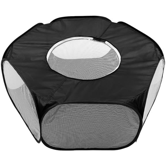 BESTYASH Durable Black Pet Playpen with Lid for Hamsters Guinea Pigs Rabbits and More
