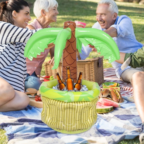 BESTYASH Inflatable Coconut Palm Cooler for Pool Party and Hawaiian Decorations