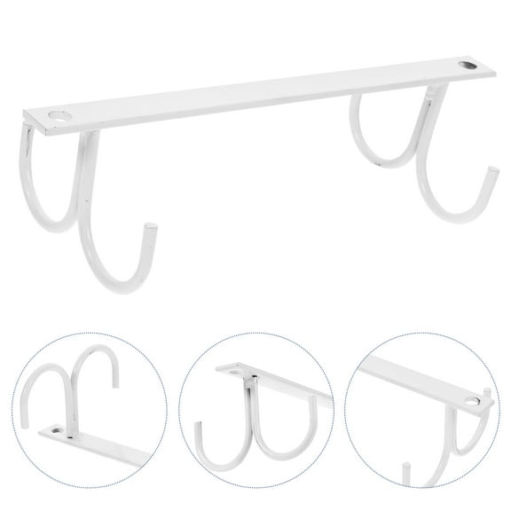 BESTYASH Under Cupboard Mug Holder White Iron Cabinet Organizer for Kitchenware and Utensils