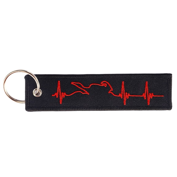 BESTYASH Heavy Duty Black Keychain with Electrocardiogram Design for Chic Key Organization