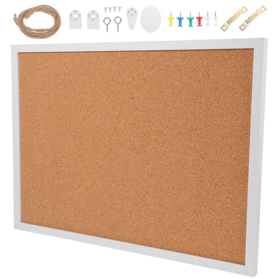 BESTYASH Khaki Wood Memo Board for Home with Ample Display Space for Notes and Photos, Includes Nails, Large Size