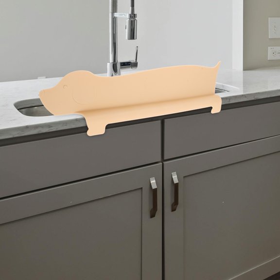 BESTYASH Kitchen Sink Splash Guard Mat Silicone Khaki for Homeowners 1Set