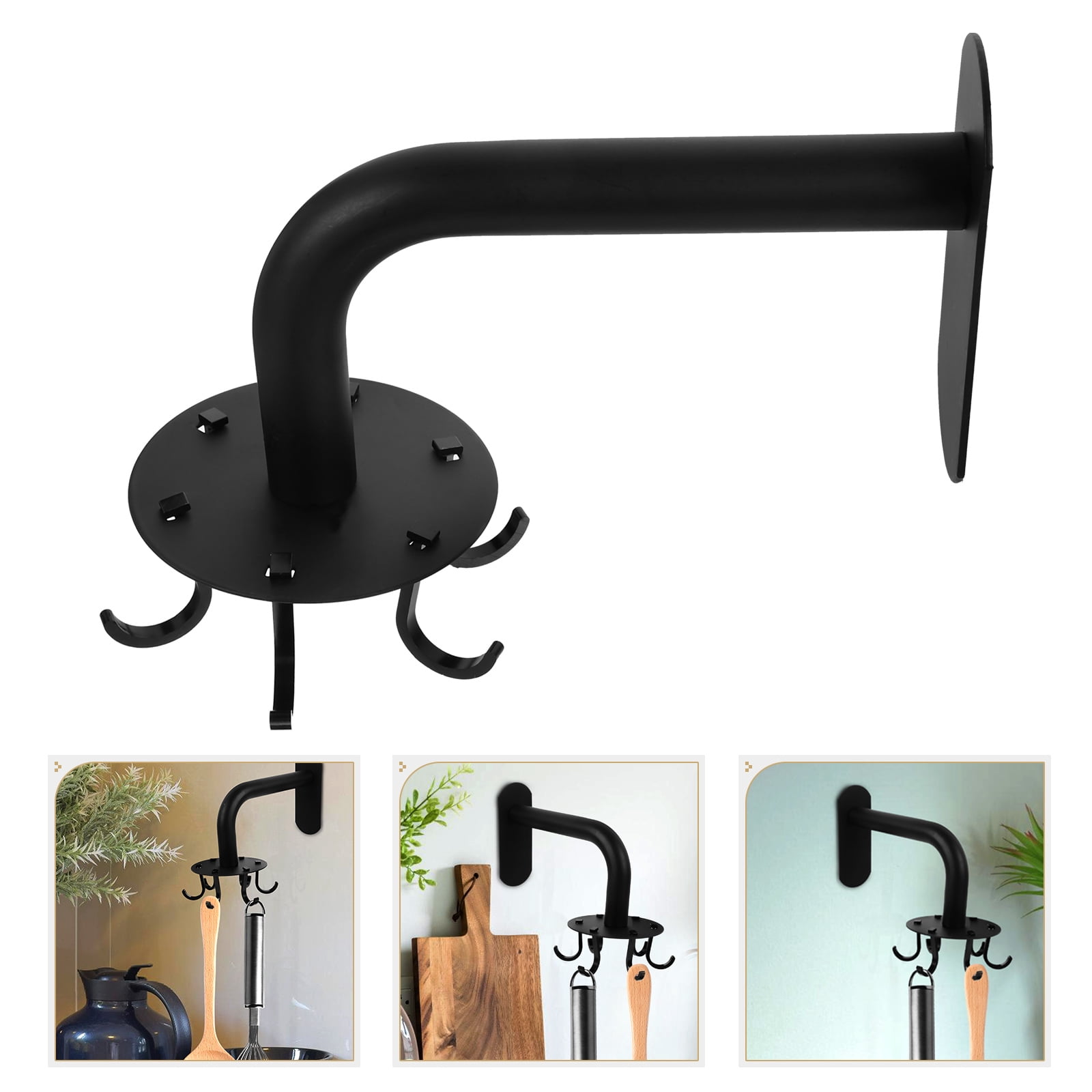 BESTYASH Black Kitchen Wall Hook for Cooking Utensil Storage, Space ...