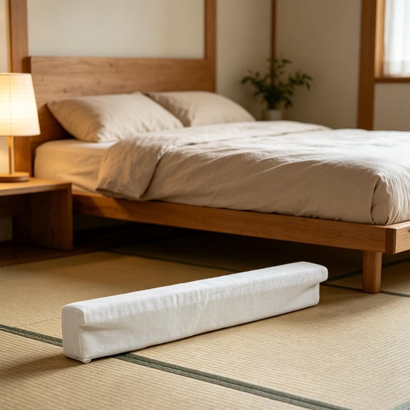 BESTYASH Bed Gap Filler, L-Shaped Beige Foam Mattress Side Wedge, Snug Fit for Bed