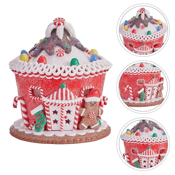 BESTYASH LED Gingerbread House Figurine Multi Color Christmas Tabletop Decor