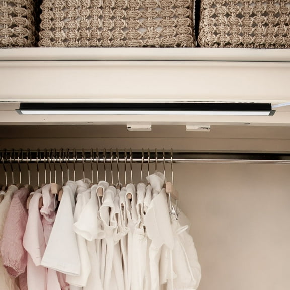 BESTYASH Black LED Under Cabinet Light Bar, 2 Pieces, PC Material for Kitchen and Workspace Lighting