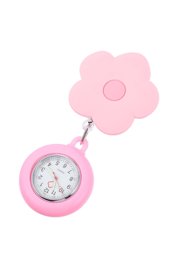 Ladies Pocket Watch Round Clip On Fob Watch Pink 1Pack