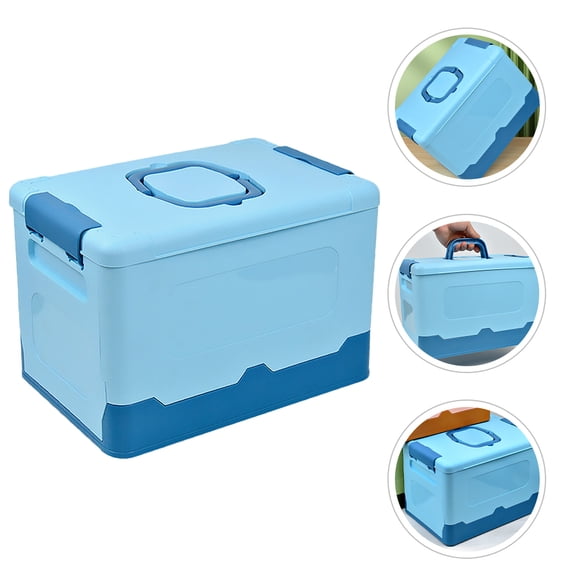 BESTYASH Folding Plastic Storage Box with Handle Portable Portable Toolbox for Small Item Storage