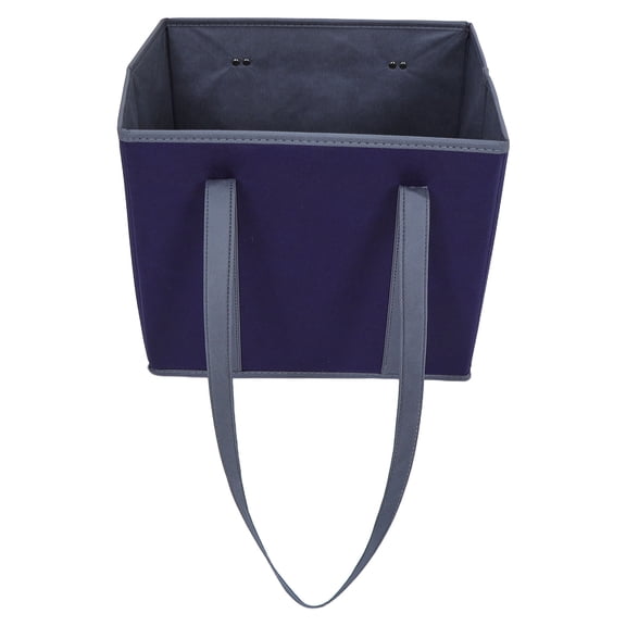 BESTYASH Large Dark Blue Reusable Grocery Tote Bag with Handles Stand Up Design Washable Cloth Utility Tote