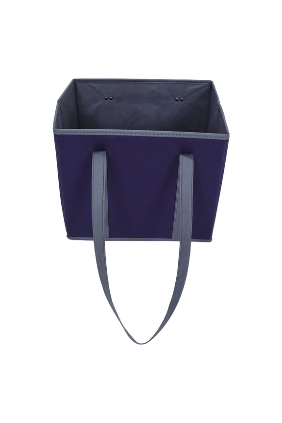Large Dark Blue Reusable Grocery Tote Bag with Handles Stand Up Design Washable Cloth Utility Tote